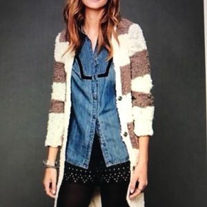 Free people Rockin Rugby long Striped Cardigan